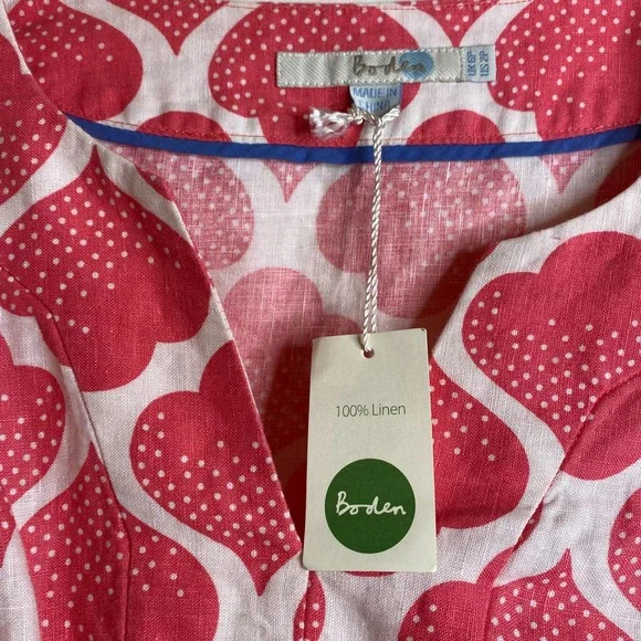 NEW Boden Ikat Pink Linen Dress, NWT - Picture 5 of 7